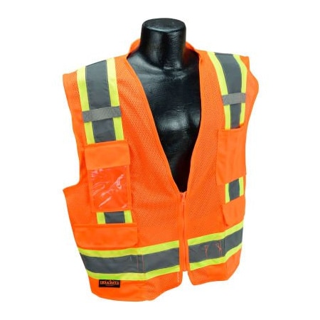 Radians 100% polyester solid front and mesh back, Zipper Closure, Orange, Size S SV6OS